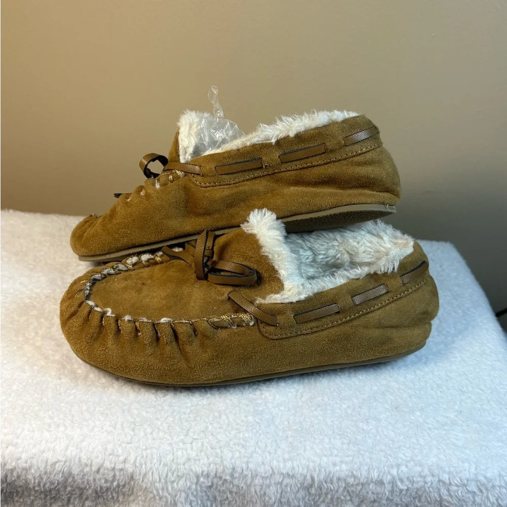 Slippers Moccasin kids 1901 Cozy Tan Sz 12M
